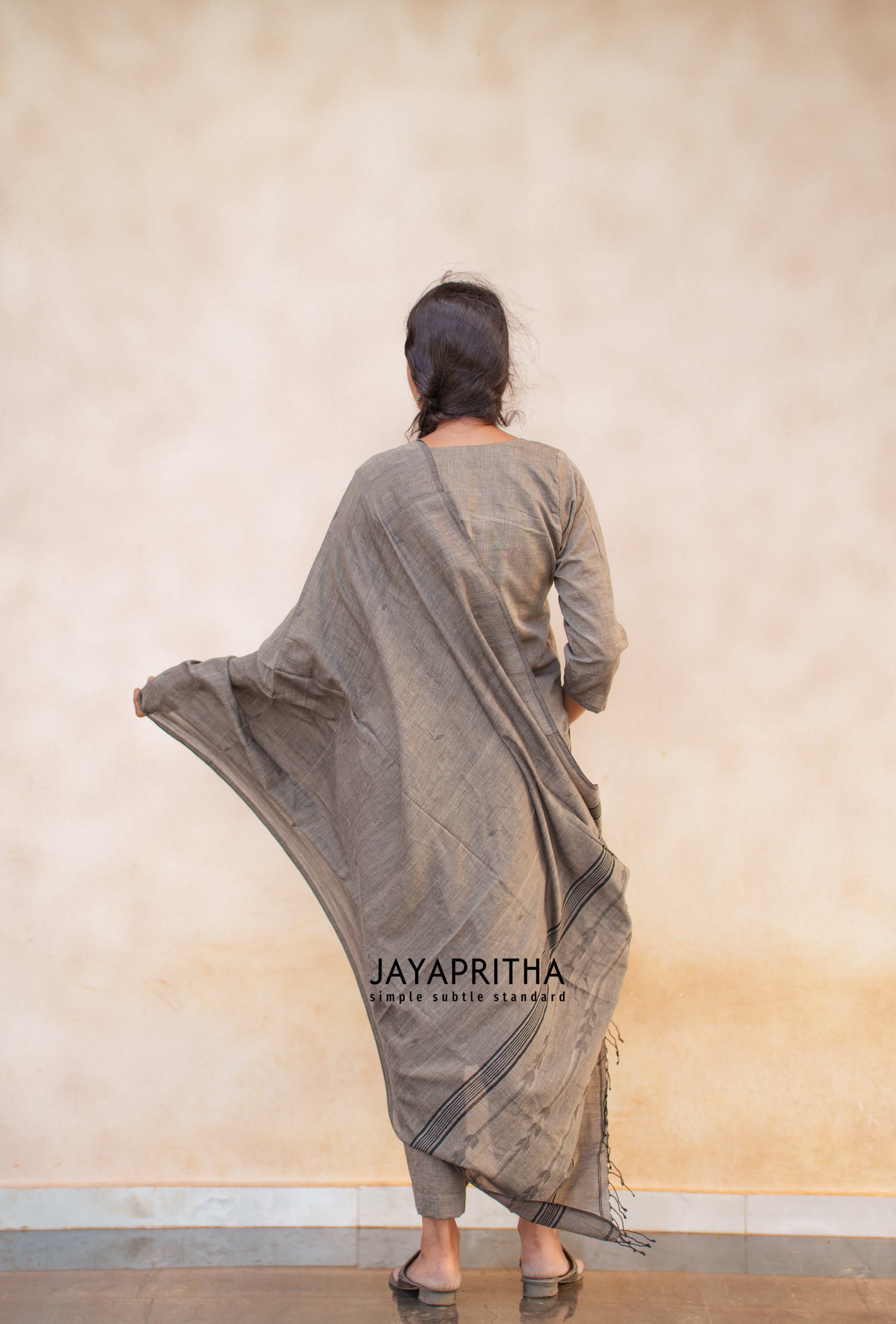 Metallic grey suit set