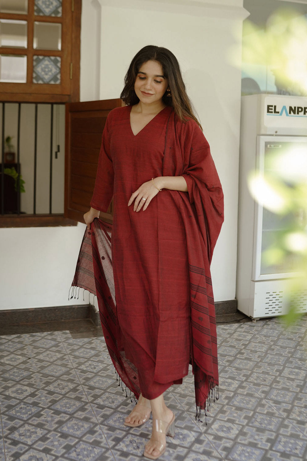 Red with black suit set