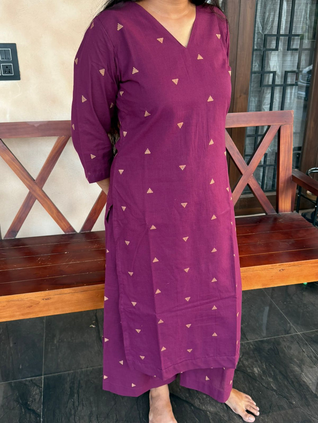 Wine kurta set